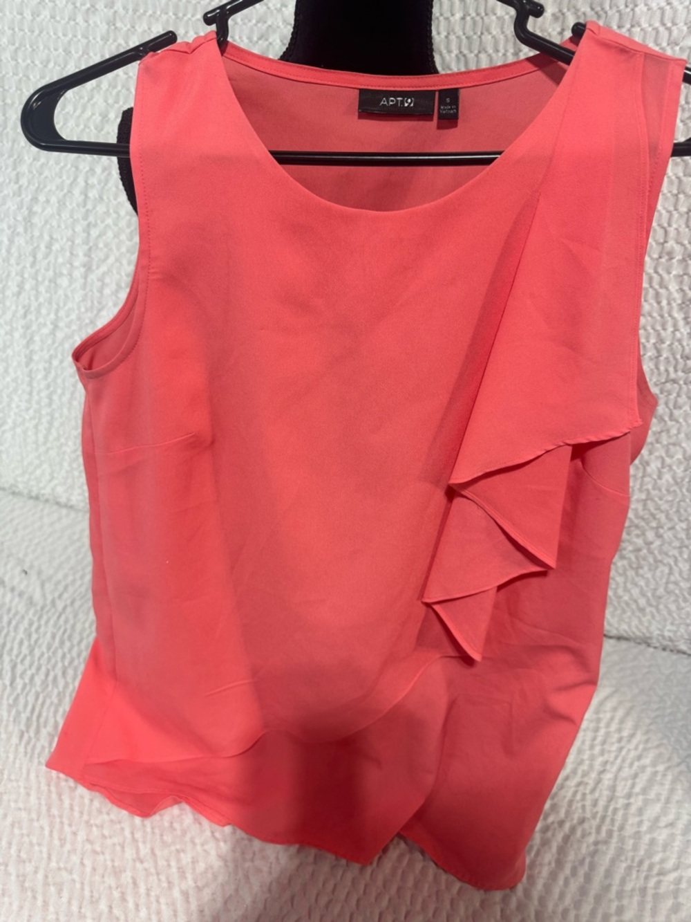 Apt. 9 Coral-Pink Ruffle Sleeveless Top